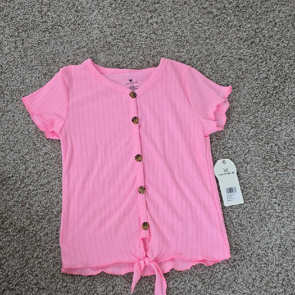 Pink Button-Down Kids Top